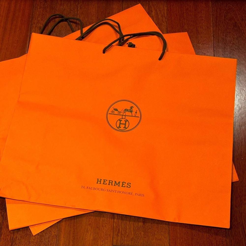 Hermes paper bag large 23.5” W x 19” L